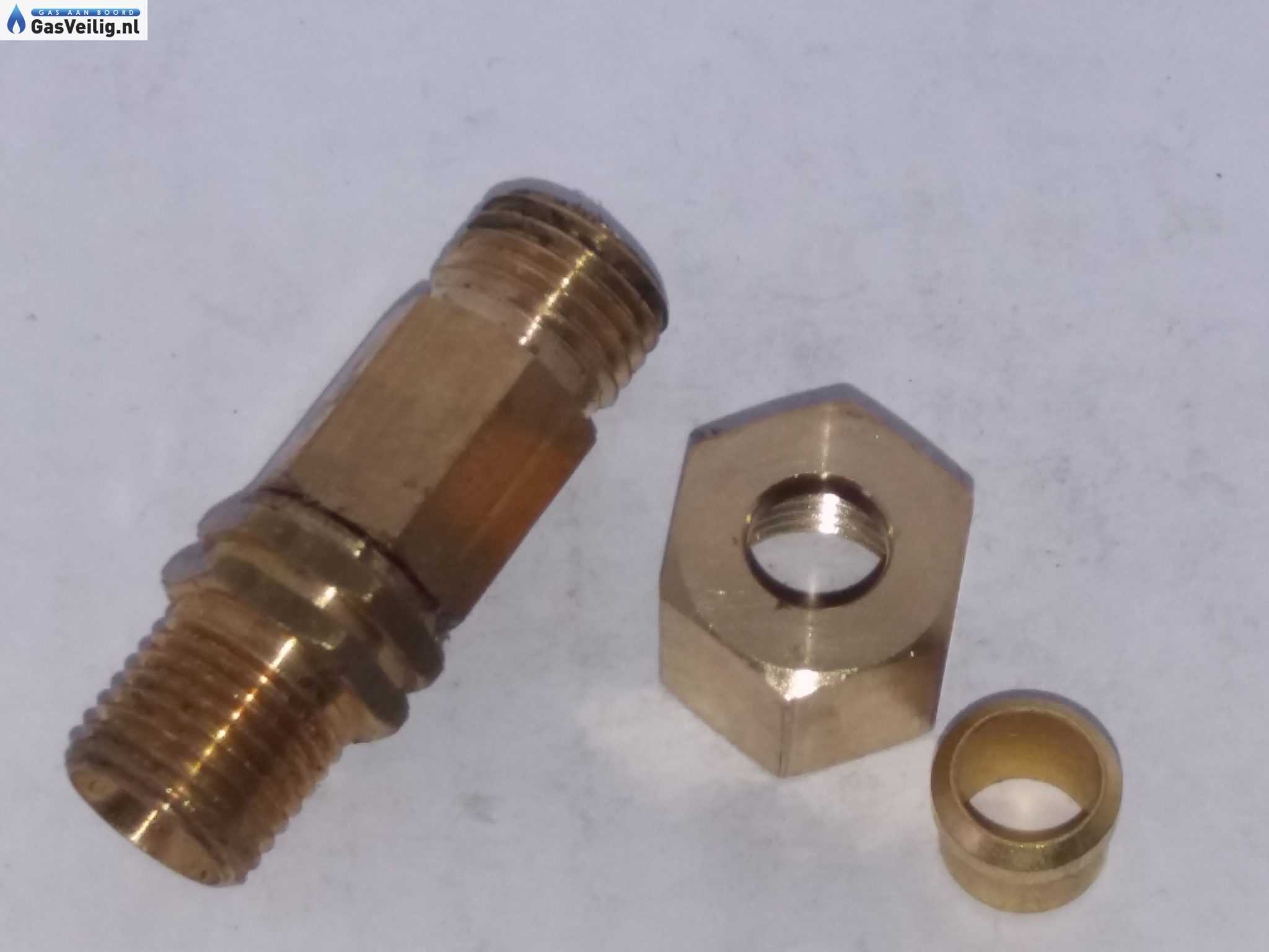 8mm Messing Knelkoppeling X 1 4 Links Buitendraad Gasveilig Webshop