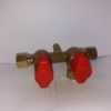 Snelsluitkraan / Afsluiter 2 x 8 mm knel met messing ringen en wartelmoeren. - Afbeelding 2