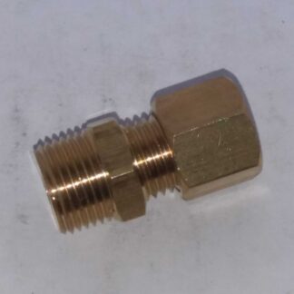 Messing knelkoppeling recht 8 mm x 3/8 buitendraad