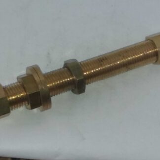 Messing schotkoppeling / schotdoorvoer 8mm x 8mm 120mm lang.