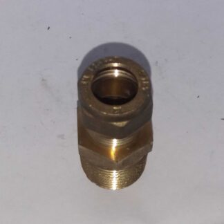10mm messing knelkoppleing x 1/4 buitendraad rechts