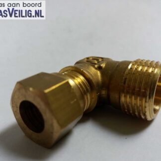8mm messing knelkoppeling knie x 1/4 buitendraad
