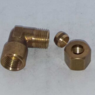 8mm Messing knelkoppeling knie x 3/8 binnendraad