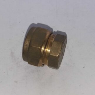 Messing eindstop voor 15mm koperen gasleiding