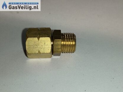 Messing verloop 1/4 links binnendraad naar 1/4 rechts buitendraad - Afbeelding 4