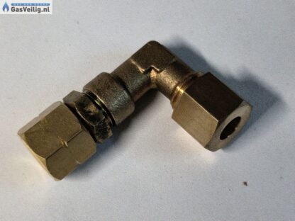 8mm messing knelkoppeling knie x 1/4 links binnendraad - Afbeelding 2
