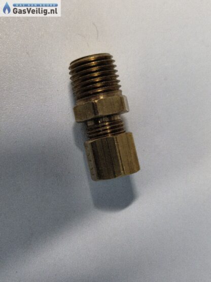 Messing knelkoppeling recht 6 mm x 1/4 buitendraad - Afbeelding 2