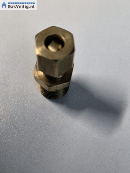 Messing knelkoppeling recht 6 mm x 1/4 buitendraad - Afbeelding 3