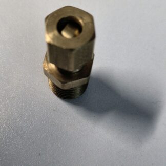 Messing knelkoppeling recht 6 mm x 1/4 buitendraad